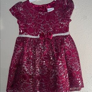 Elegant Burgundy Lace Kids Dress